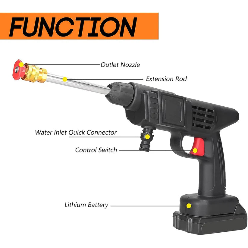 48v Car Pressure Washer Gun With 12.6v Charger & 2*battery