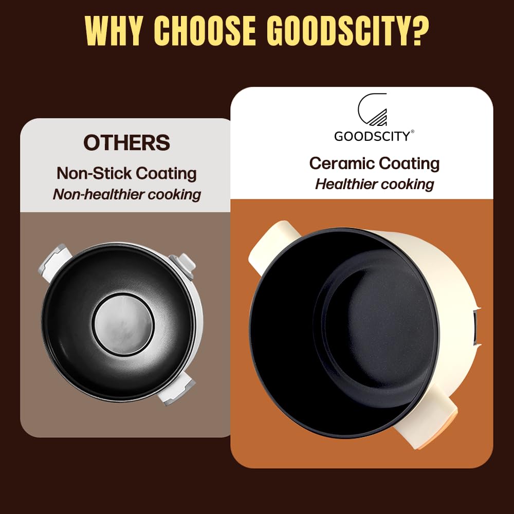 Goodscity Multipurpose Electric Kettle with Ceramic Coating 1.2L | GC-191 | 1 year warranty