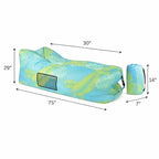 Inflatable Lounger Sofa Bed ( Green & Blue )