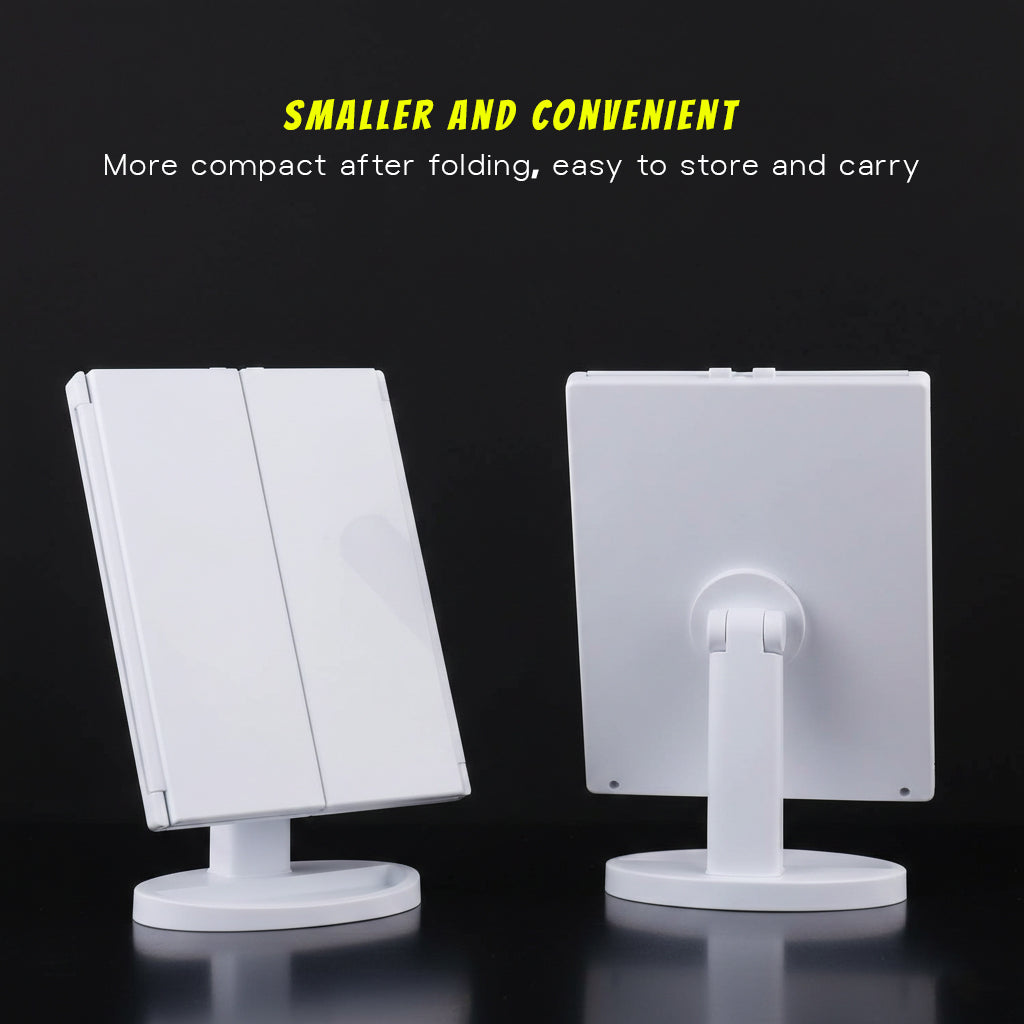 Tri-fold Makeup Mirror with Light