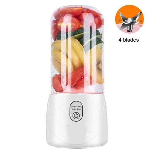 Portable Electric Juice Maker  Blender Grinder Mixer, Rechargeable with 4 Blades