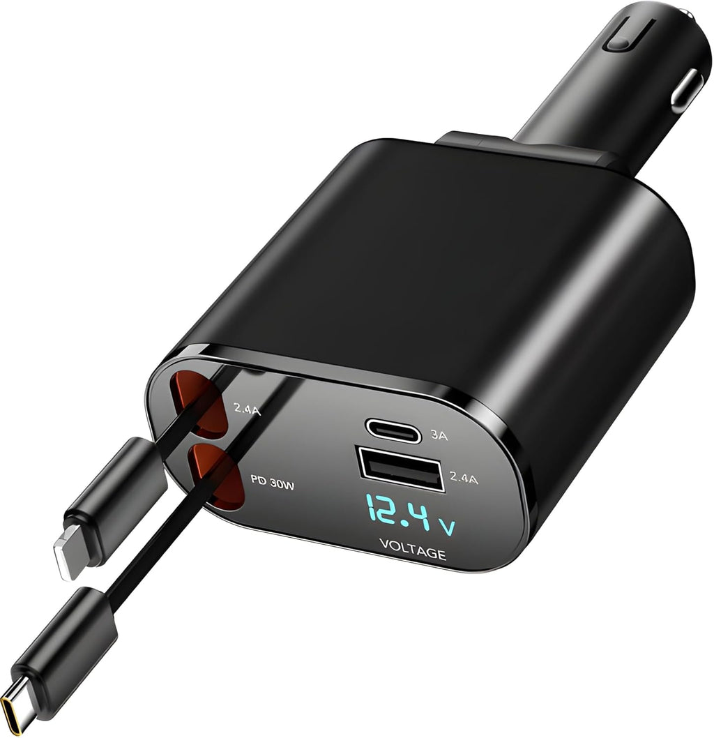 Retractable 4 In 1 Car Charger