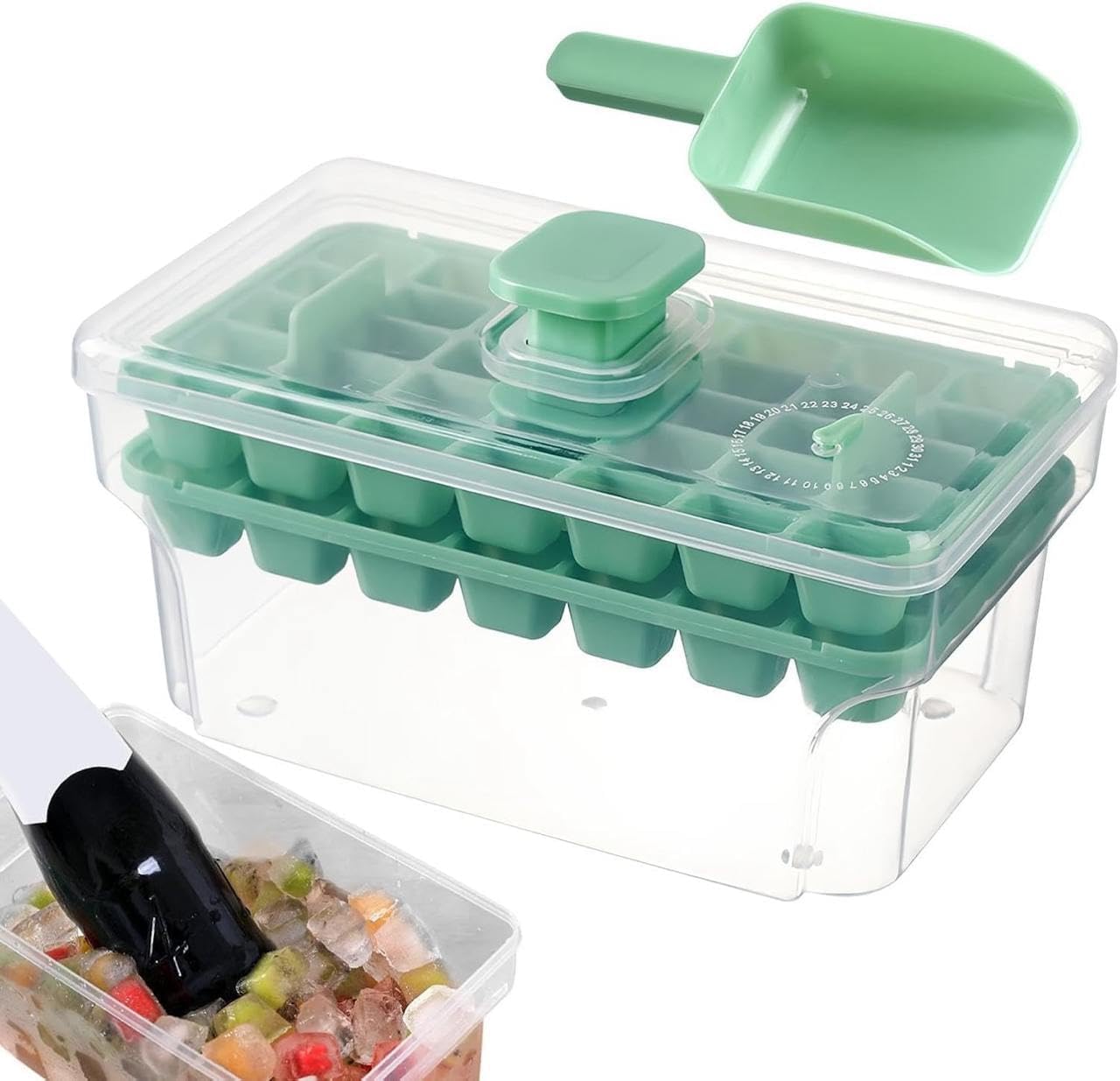 Easy Press Ice Tray Container