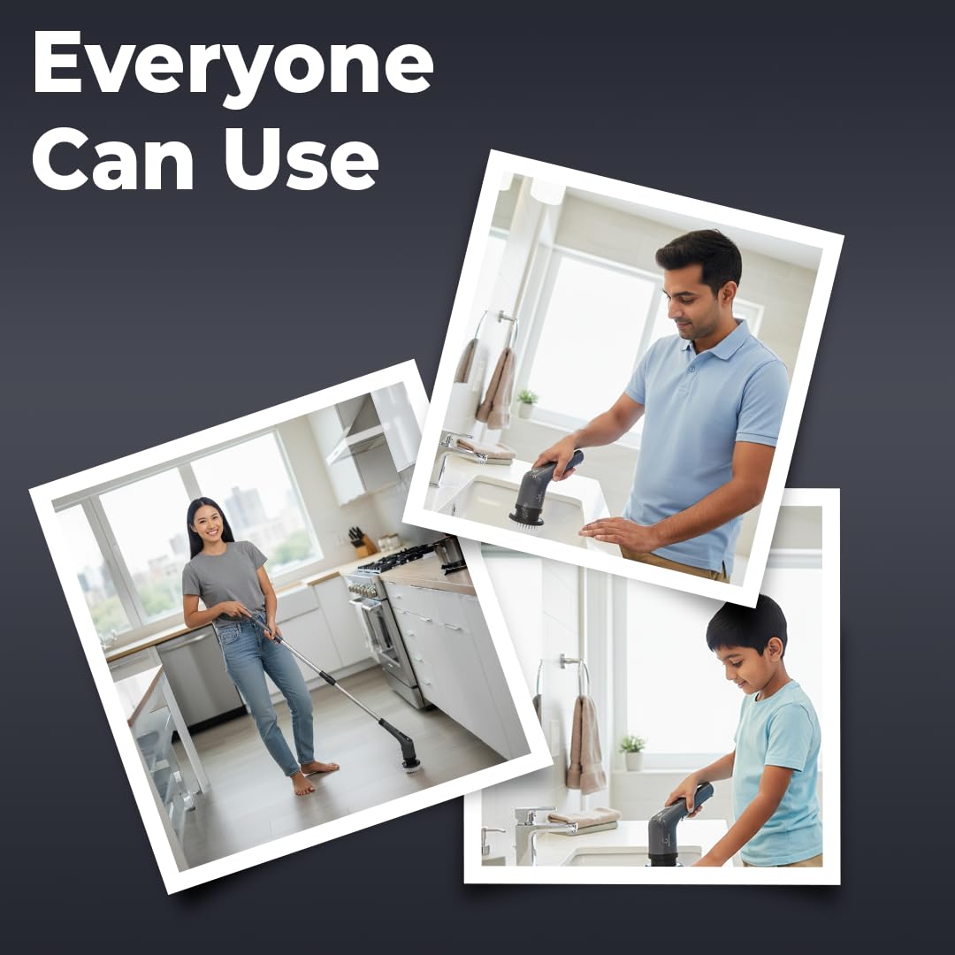 GoodsCity  9 in 1 Electric Spin Scrubber Mop Brush | 1 year warranty |GC-221