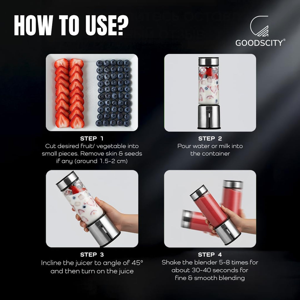 Blender For Smoothie And Juices 450 ml | USB Rechargeable | 1 Year Warranty GC-171