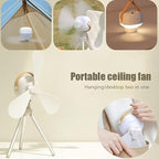 Portable Ceiling Fans with LED Lighting Camping Fan Tripod