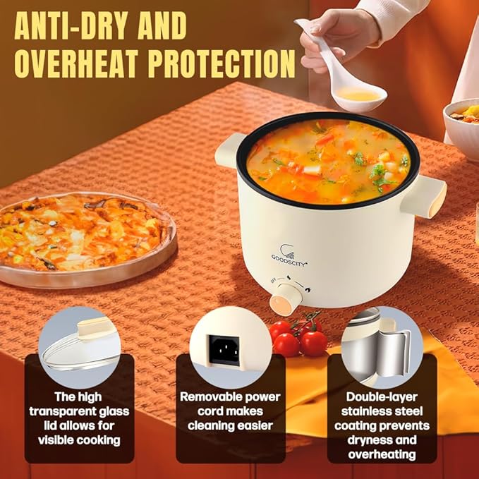 Goodscity Multipurpose Electric Kettle with Ceramic Coating 1.2L | GC-191 | 1 year warranty