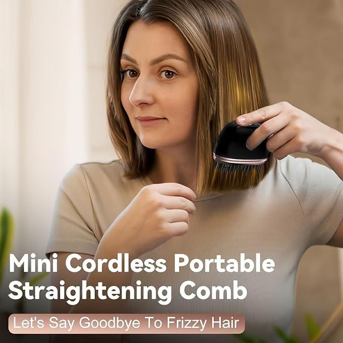 Mini Cordless Hair Straightener Comb
