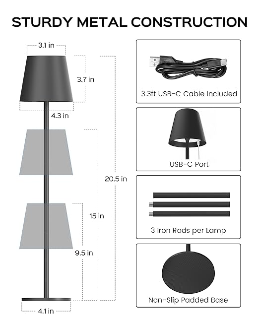 Cordless Rechargeable Led table Lamp