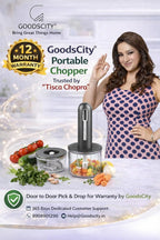 GoodsCity Portable Mini Electric Chopper| Dual Bowls 400ml & 200ml | 1 Year warranty GC-261