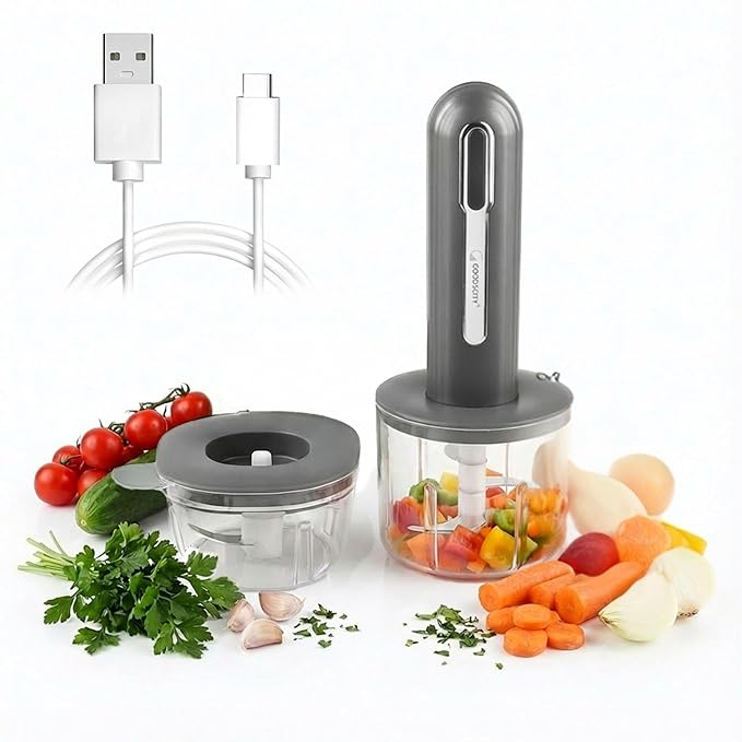 GoodsCity Portable Mini Electric Chopper| Dual Bowls 400ml & 200ml | 1 Year warranty GC-261