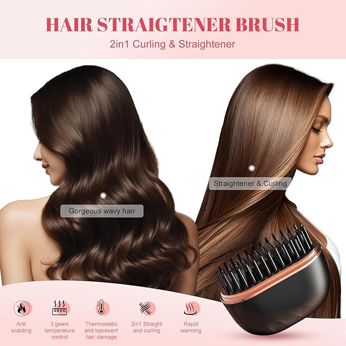 Mini Cordless Hair Straightener Comb