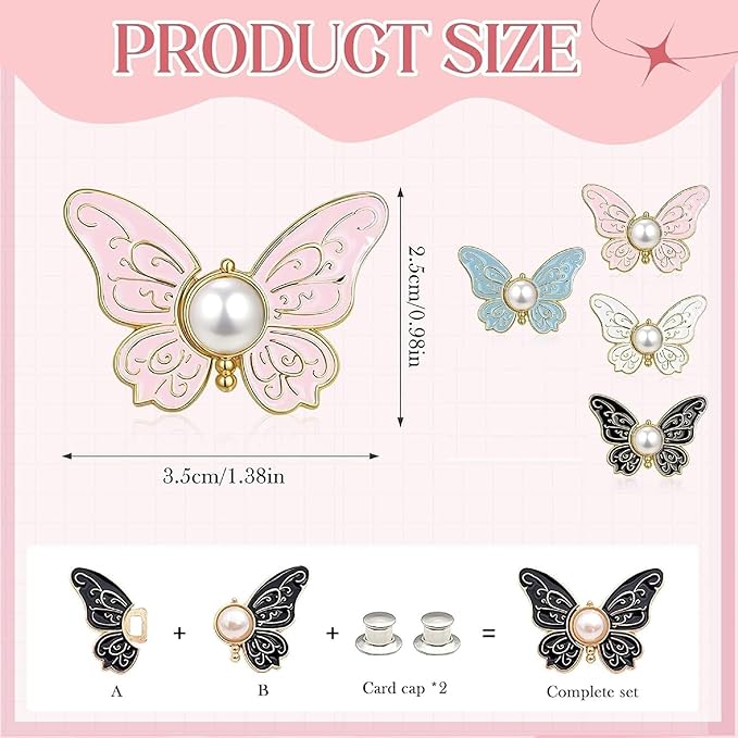 Butterfly Jeans Button Clip