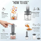 GoodsCity Portable Mini Electric Chopper| Dual Bowls 400ml & 200ml | 1 Year warranty GC-261