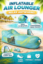 Inflatable Lounger Sofa Bed ( Green & Blue )