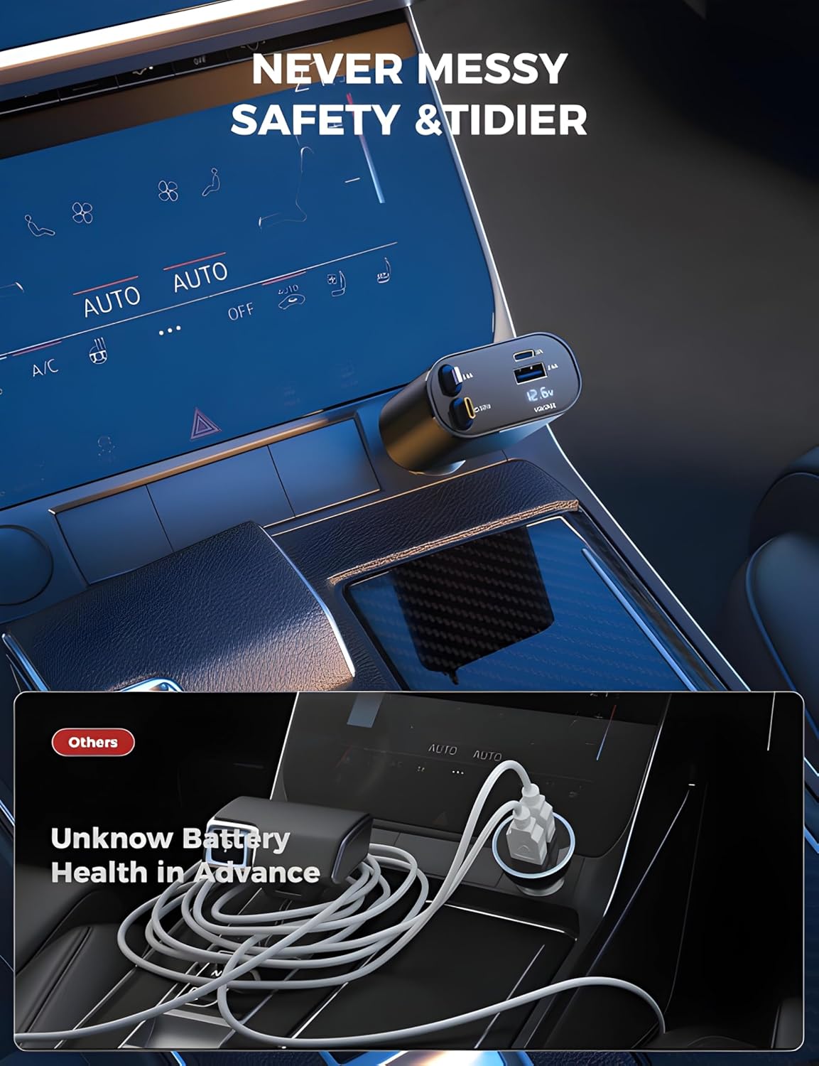 Retractable 4 In 1 Car Charger