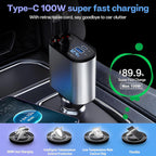 Retractable 4 In 1 Car Charger