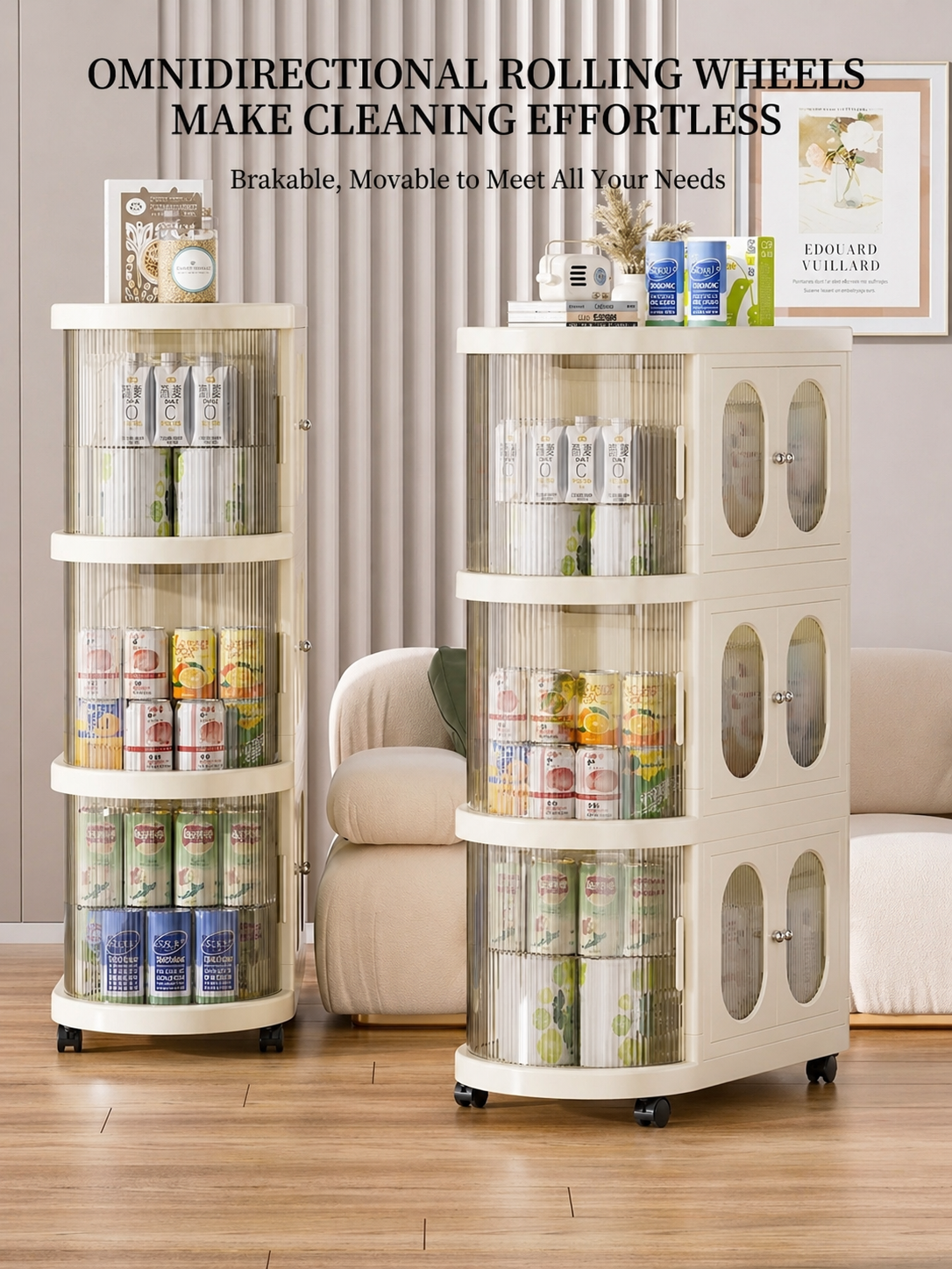 B&G Curved 3 rack premium organizer  foldable wardrobe for bedroom, kitchen, living room