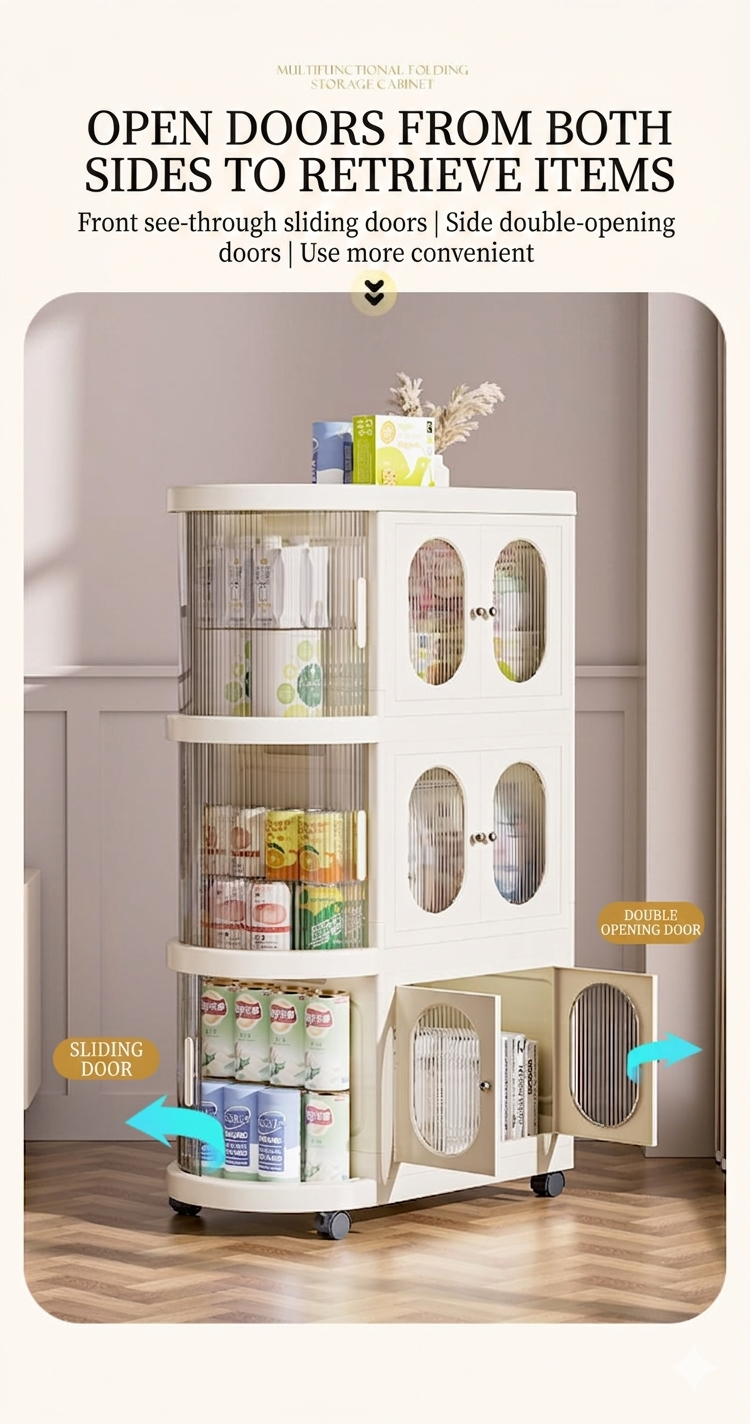 B&G Curved 3 rack premium organizer  foldable wardrobe for bedroom, kitchen, living room