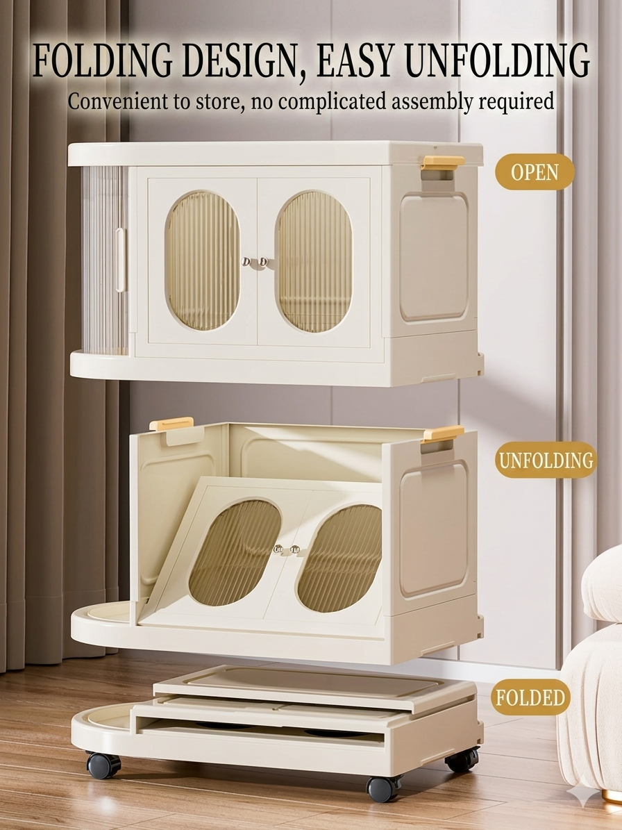 B&G Curved 4 rack premium organizer | foldable wardrobe for bedroom, kitchen, living room