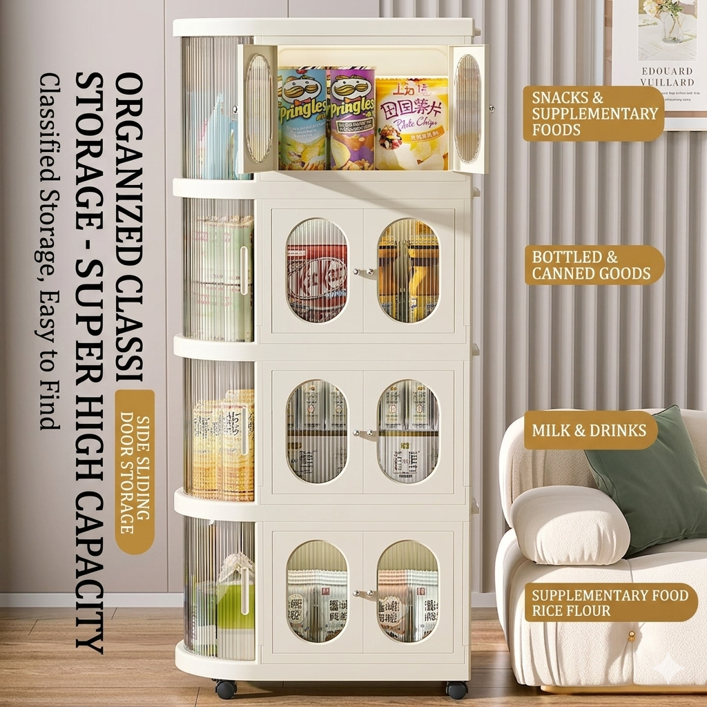 B&G Curved 4 rack premium organizer | foldable wardrobe for bedroom, kitchen, living room