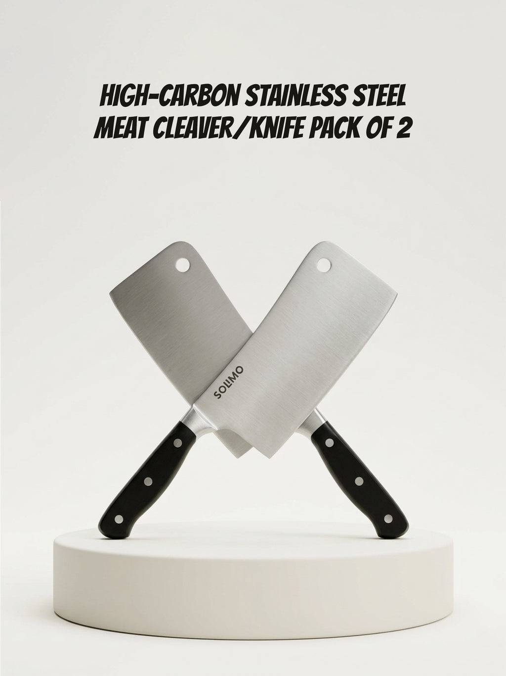 High-Carbon Stainless Steel Meat Cleaver/Knife Pack of 2