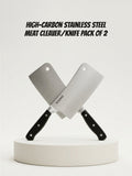 High-Carbon Stainless Steel Meat Cleaver/Knife Pack of 2