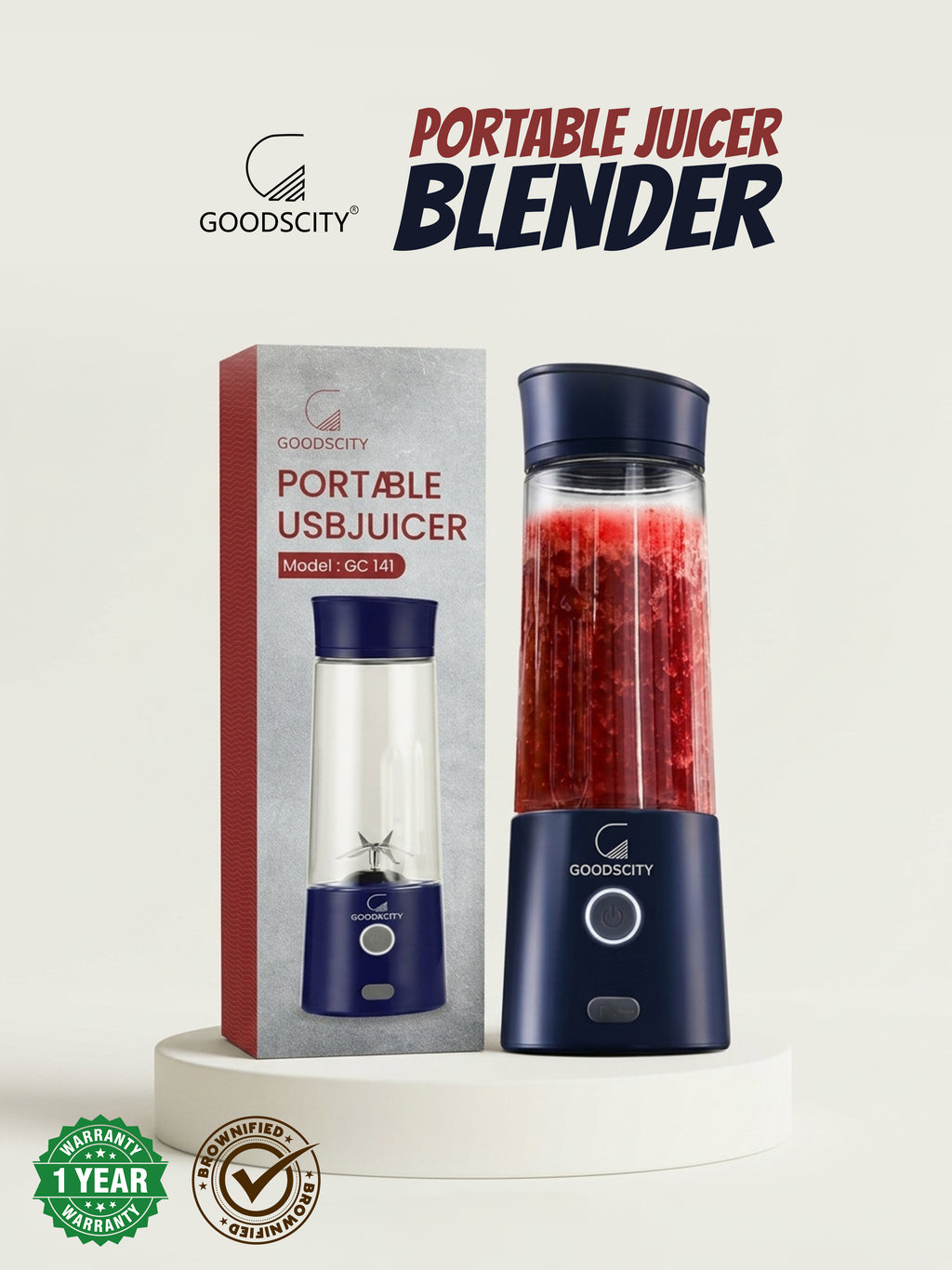 Goodscity Portable Juicer Blender For Smoothie And Juices For Kitchen &Gym - USB rechargeable GC-141