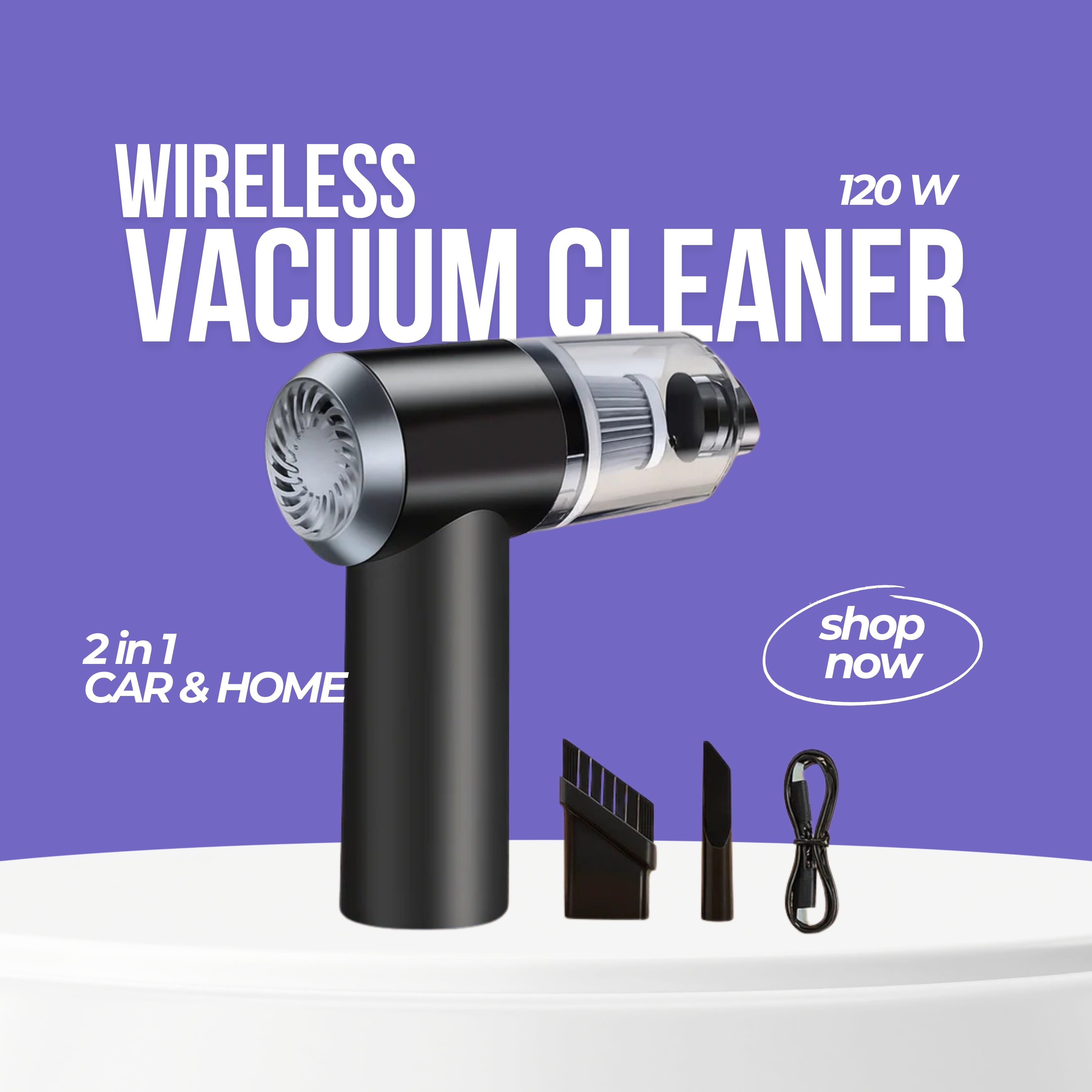 Wireless Vacuum Cleaner (2 in 1 Car & Home)
